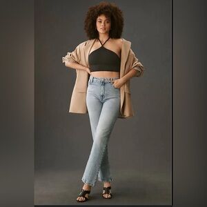 Good American Good Boy Split Hem High Waist Straight Leg Jeans Size 14